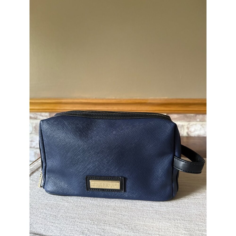 Versace Parfums Blue & Black Toiletry Bag Empty Travel Cosmetic Case